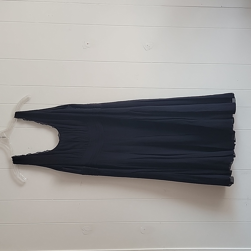NWTs Sigrid Olsen Via Mia Black Formal or Evening Silk Dress Seed Beads …